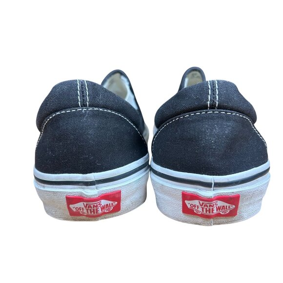 VANS Black Canvas Slip on Sneaker Unisex M8.5 W10 - Picture 4 of 8